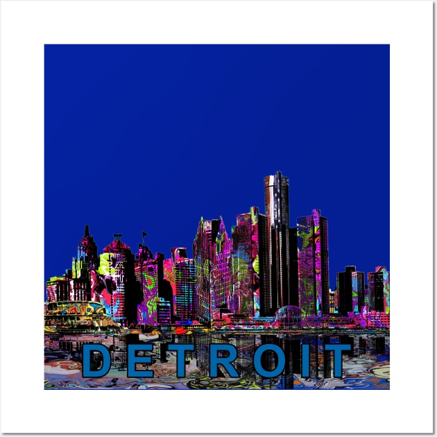 Detroit in graffiti Wall Art by rlnielsen4